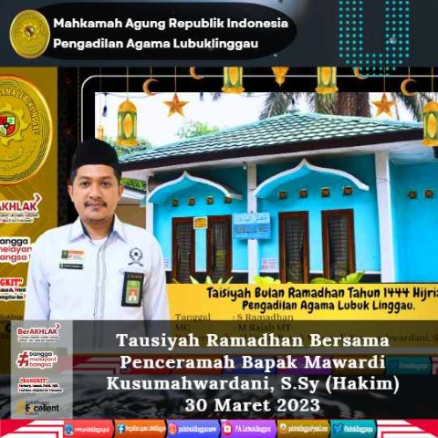 Tausiyah Ramadhan Bersama Penceramah Bapak Mawardi Kusumahwardani S 1
