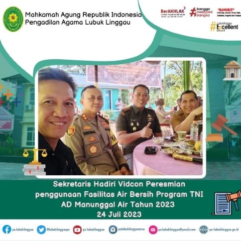 Vidcon Peresmian penggunaan Fasilitas Air Bersih Program TNI AD 1