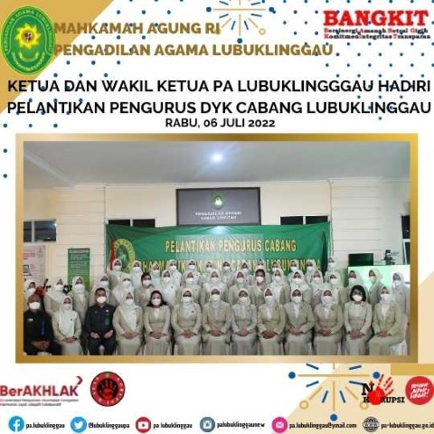 KETUA DAN WAKIL KETUA PA LUBUKLINGGGAU HADIRI PELANTIKAN PENGURUS DYK CABANG LUBUKLINGGAU 1