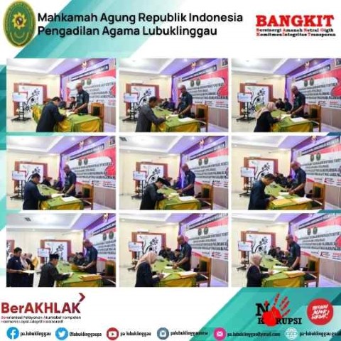 PENGUCAPAN DAN PENANDATANGANAN PAKTA INTEGRITAS PENGADILAN AGAMA LUBUKLINGGAU 3
