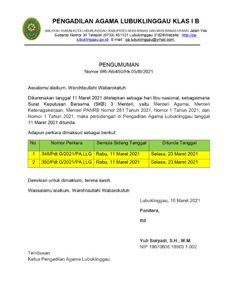 PENUNDAAN SIDANG TGL 11 MARET 2021 page 0001