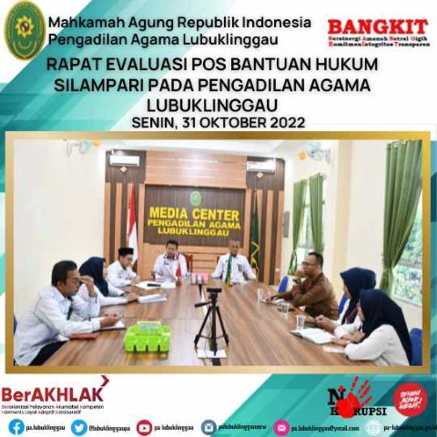 RAPAT EVALUASI POS BANTUAN HUKUM SILAMPARI PADA PENGADILAN AGAMA LUBUKLINGGAU 1