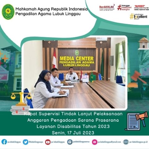 Rapat Supervisi Tindak Lanjut Pelaksanaan Anggaran Pengadaan Sarana Prasarana Layanan Disabilitas Tahun 2023 1