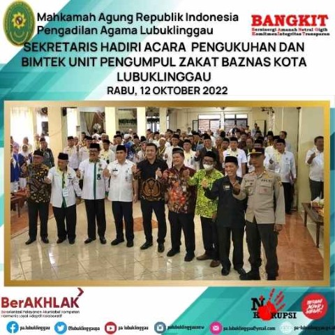 SEKRETARIS HADIRI ACARA PENGUKUHAN DAN BIMTEK UNIT PENGUMPUL ZAKAT BAZNAS KOTA LUBUKLINGGAU 1