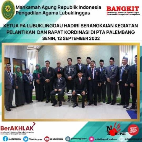 SERANGKAIAN KEGIATAN PELANTIKAN DAN RAPAT KORDINASI DI PTA PALEMBANG 1