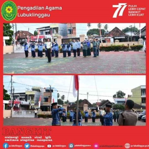 Upacara peringatan hari Kemerdekaan RI Ke 77 di Pengadilan Agama Lubuklinggau 3