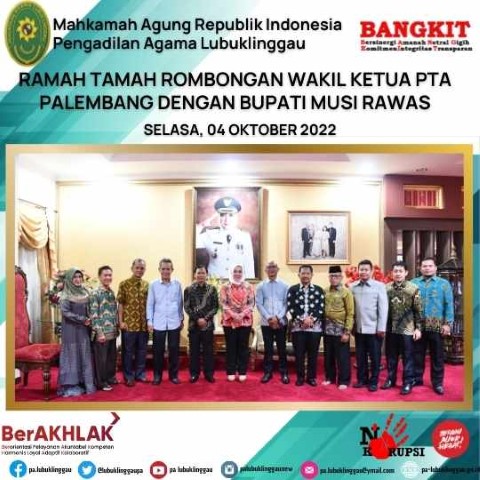 ramah tamah rombongan wakil ketua pta palembang dengan bupati musi rawas 1